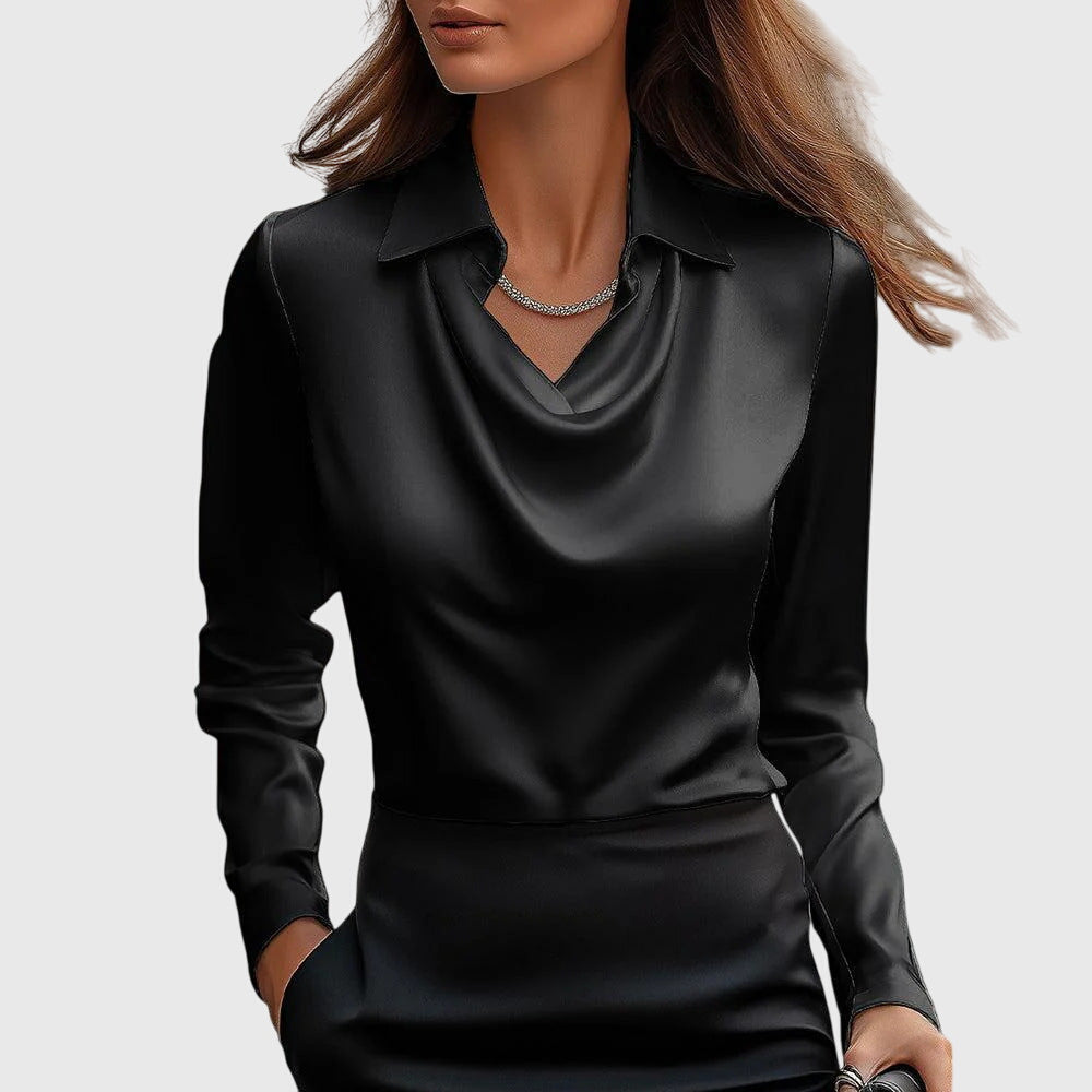 Michaela™ | Elegantná Blúzka z Lesklého Saténu