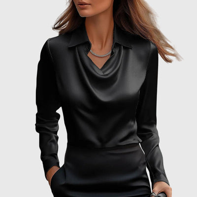 Michaela™ | Elegantná Blúzka z Lesklého Saténu