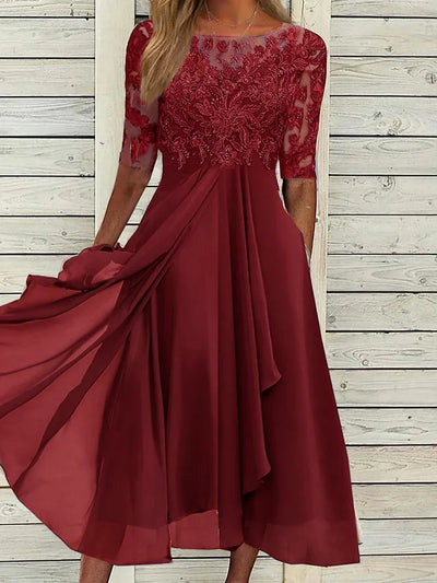 Lia™ | Elegantná čipková midi šaty