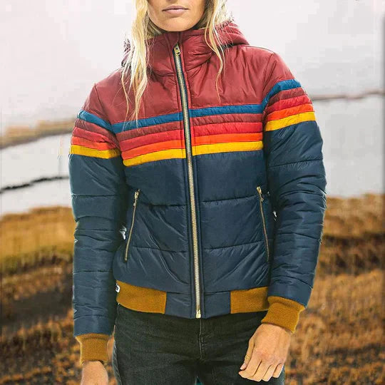 Ines - Retro kožušinová bunda s kapucňou