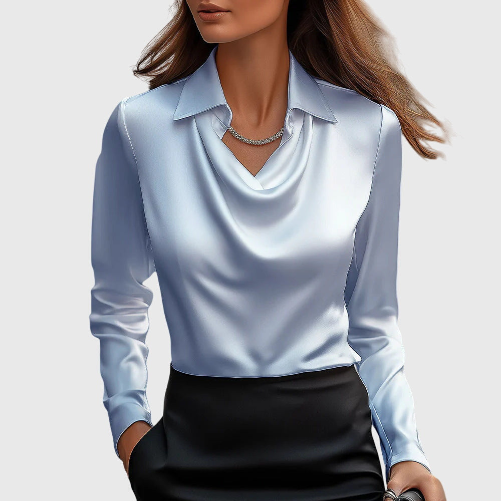 Michaela™ | Elegantná Blúzka z Lesklého Saténu