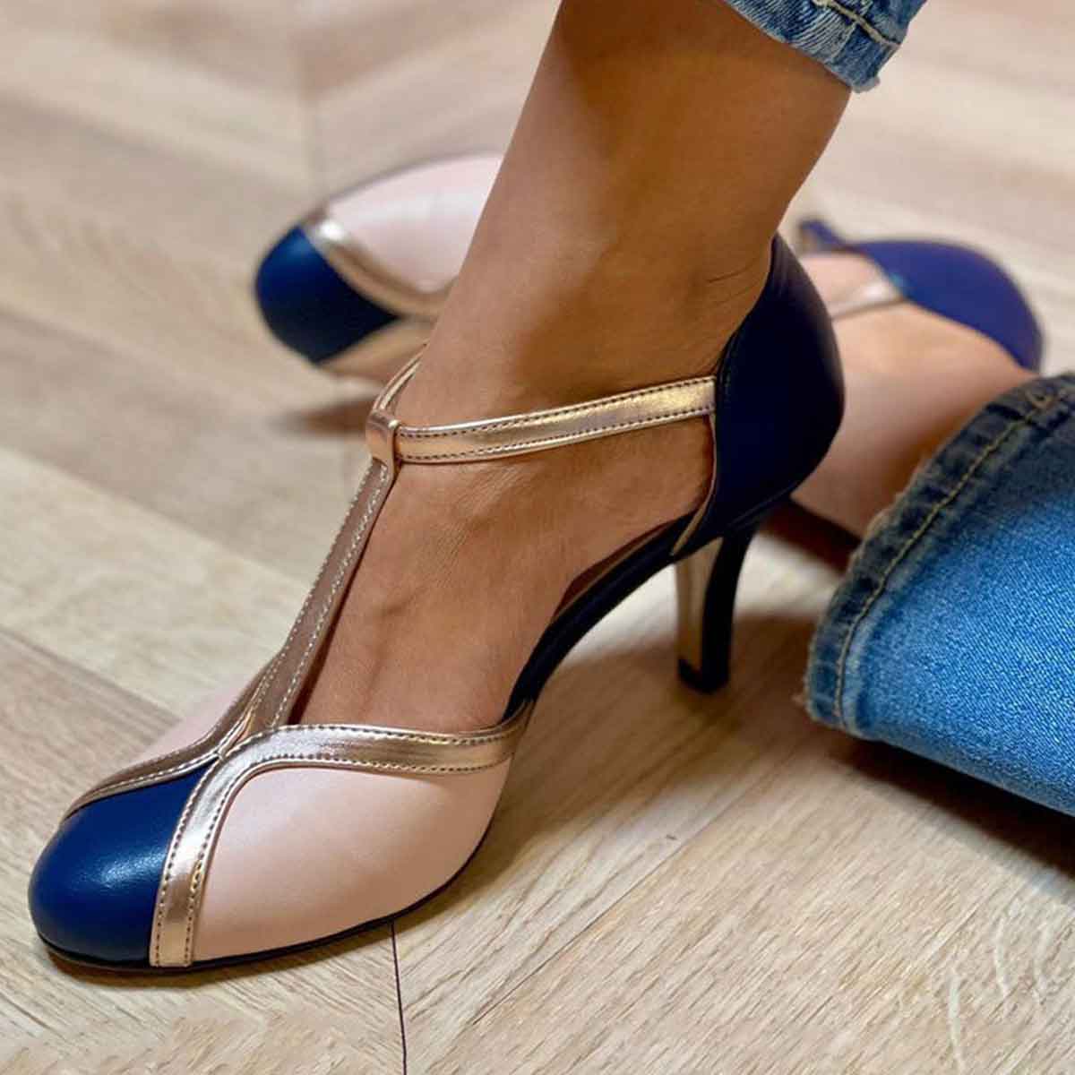 Daniela™ | Farebné T-strap Topánky