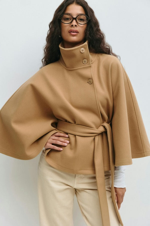 Katarína™ | Elegantný Plášť s Opaskom