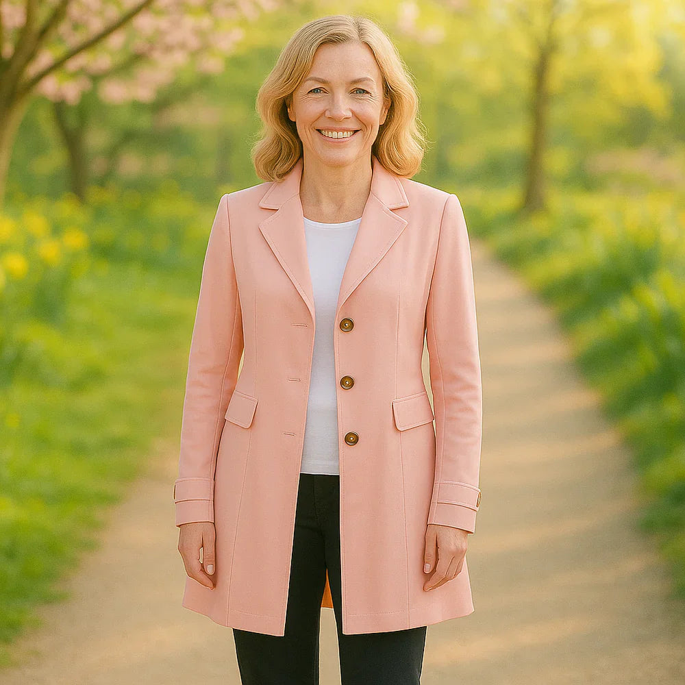 Elisenda - Klasický Stredne Dlhý Trenčkot s Esenciálnym Dizajnom