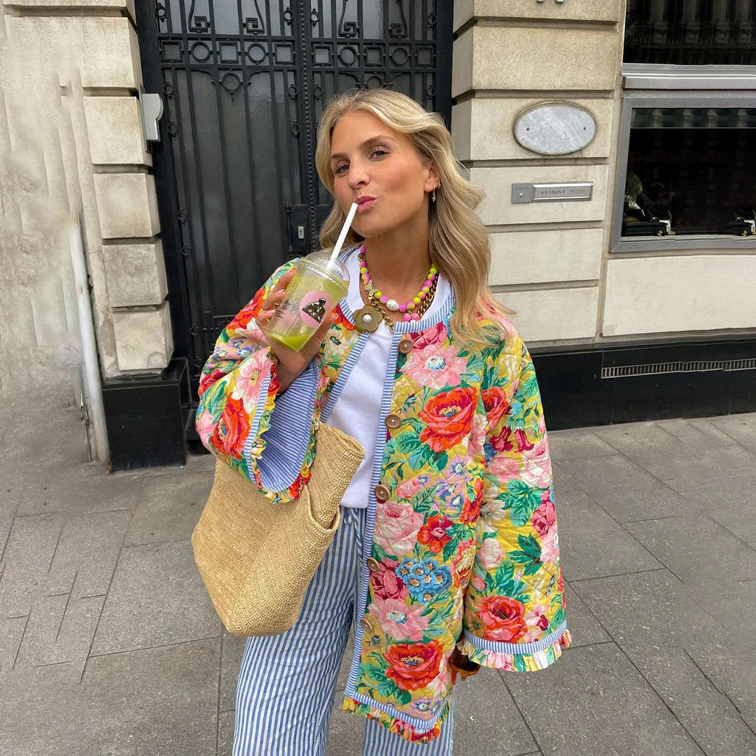 Zahra - Elegantná jarná bunda s kvetinovým vzorom