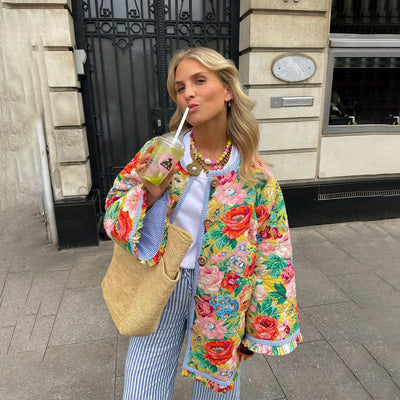 Zahra - Elegantná jarná bunda s kvetinovým vzorom
