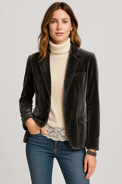 Madeleine - Elegantné Sako z Prémiového Zamatového Materiálu