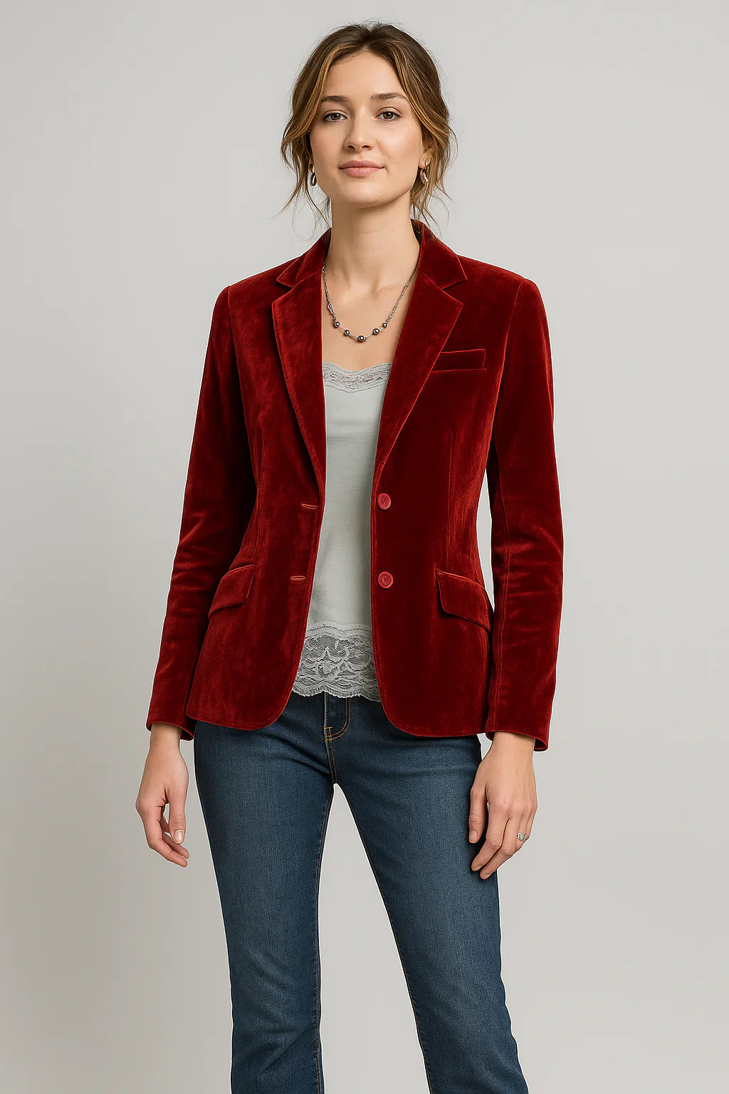 Madeleine - Elegantné Sako z Prémiového Zamatového Materiálu