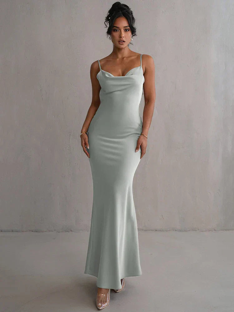 Pauline - Elegantné maxi šaty s odhaleným chrbtom