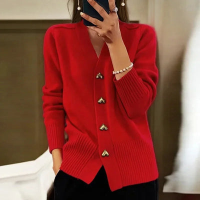 Grace - Srdcový Cardigan s Tlačidlami