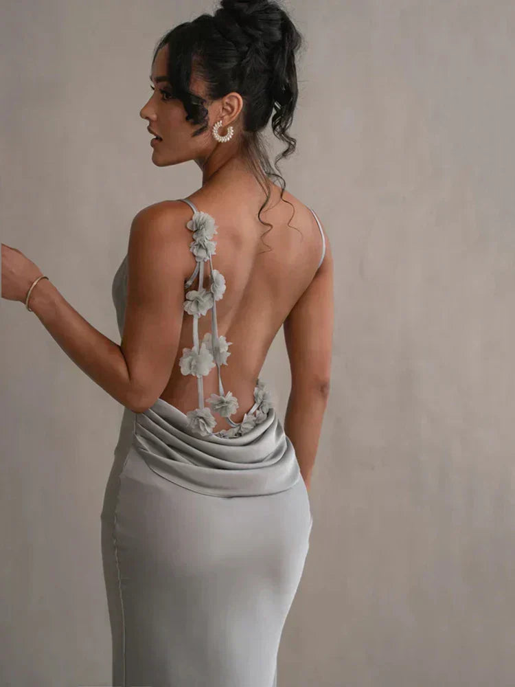 Pauline - Elegantné maxi šaty s odhaleným chrbtom
