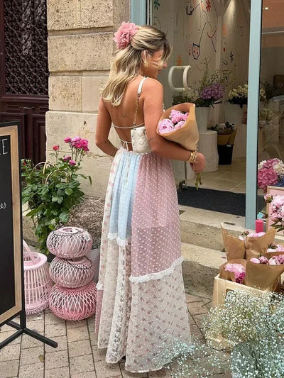 Simona™ | Patchwork Šaty Ramienka