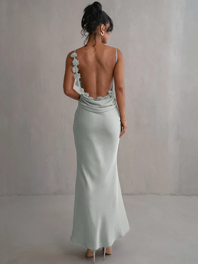 Pauline - Elegantné maxi šaty s odhaleným chrbtom