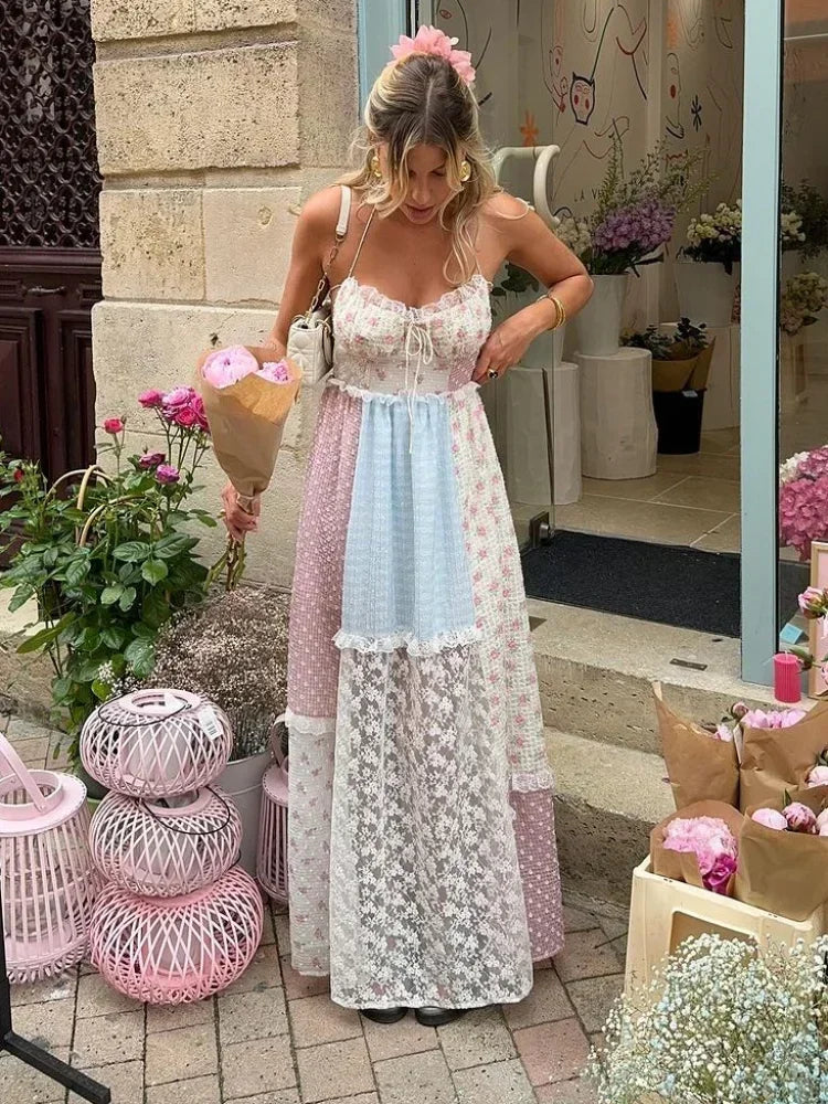 Simona™ | Patchwork Šaty Ramienka