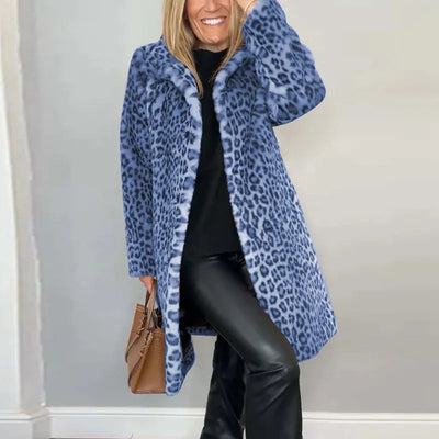 Jovanka - Leopardí vzorovaný kožušinový kabát