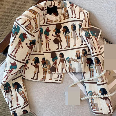Krátka blúzka s egyptskými vzormi