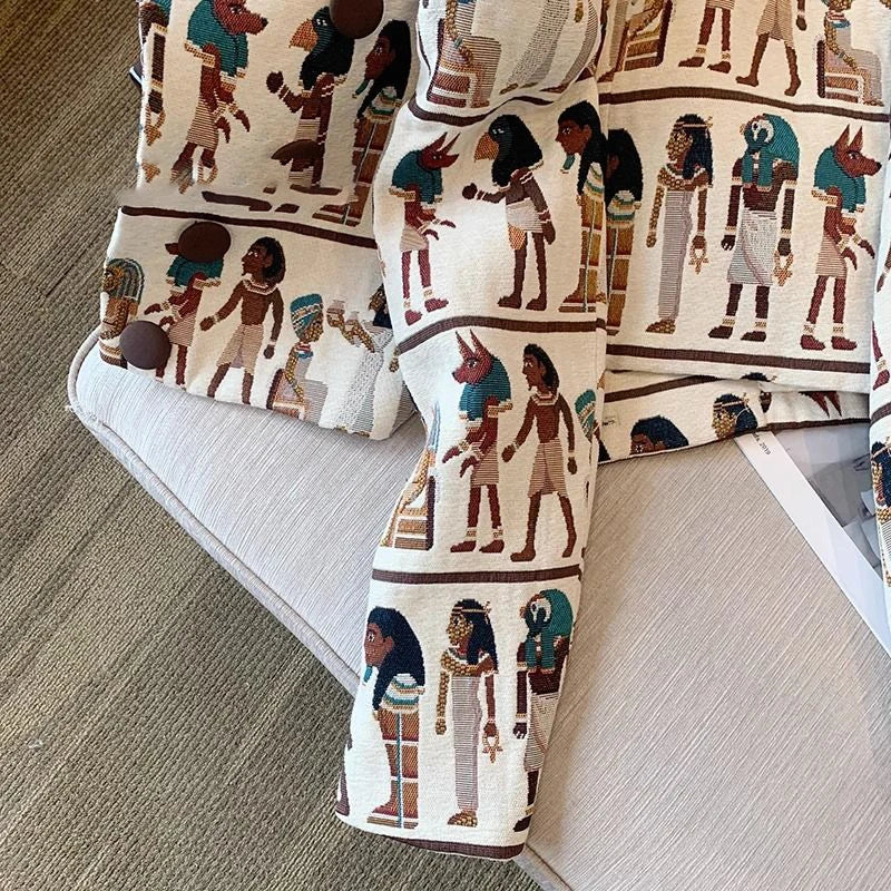 Krátka blúzka s egyptskými vzormi