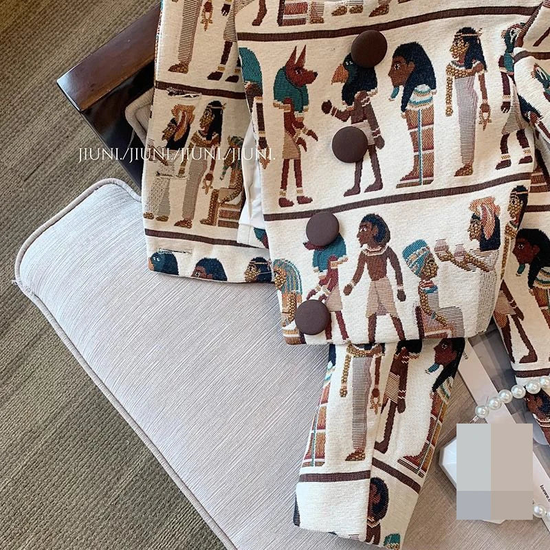 Krátka blúzka s egyptskými vzormi