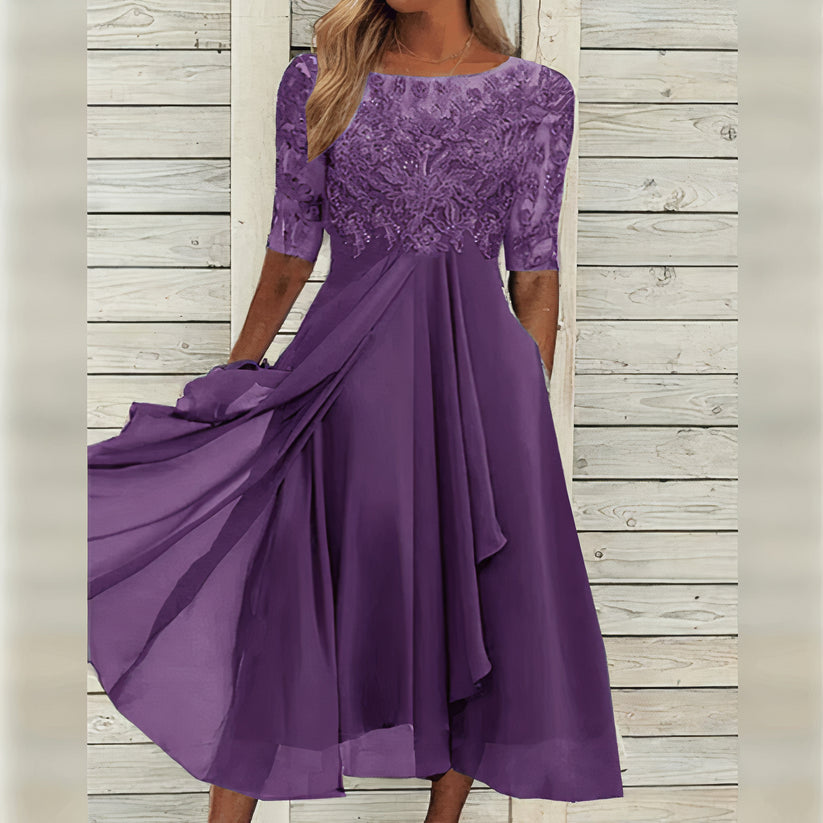 Lia™ | Elegantná čipková midi šaty