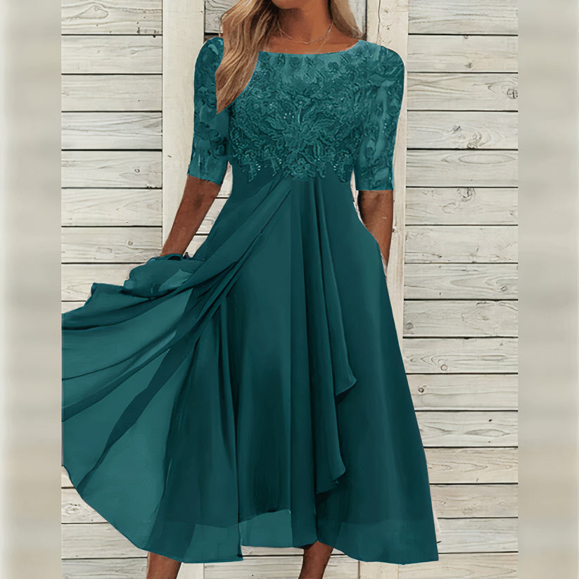 Lia™ | Elegantná čipková midi šaty
