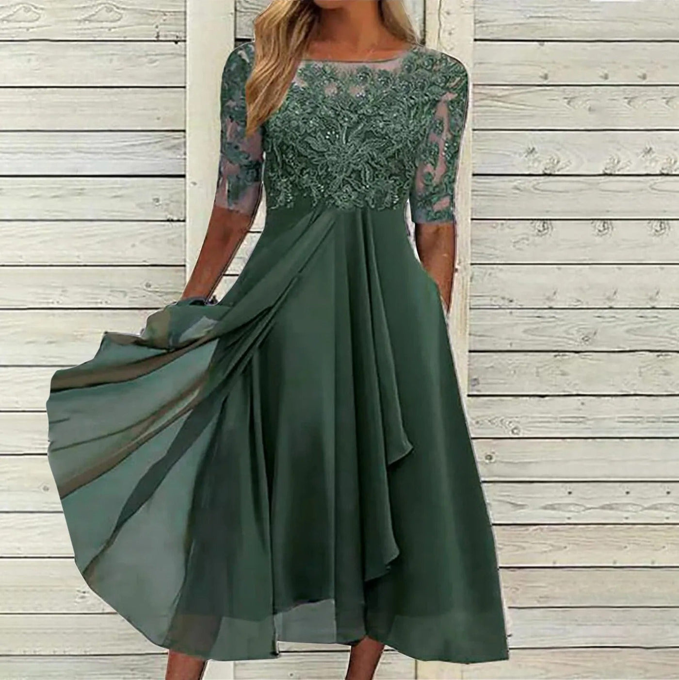 Lia™ | Elegantná čipková midi šaty