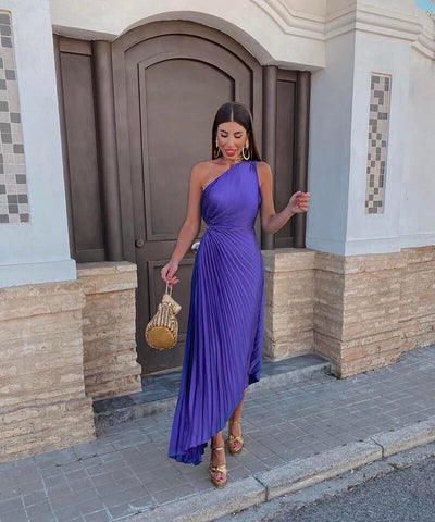 Liron™ | Elegantná midi šaty s jedným ramenom