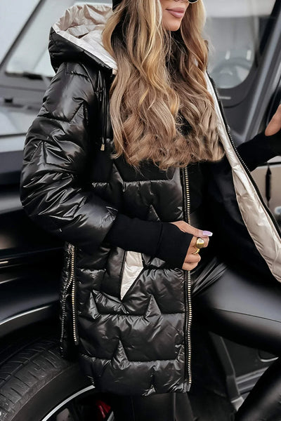 Nolwen - Elegantný Zimný Kabát s Kapucňou a Izoláciou