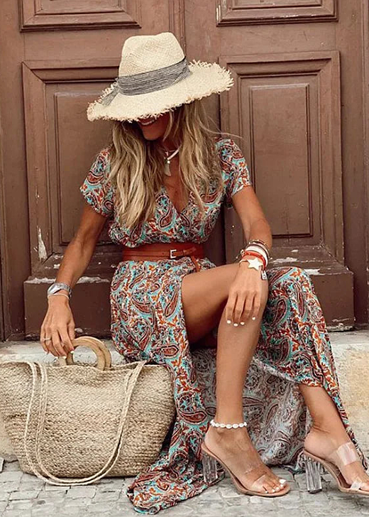 Sybella – Ľahké boho maxi šaty