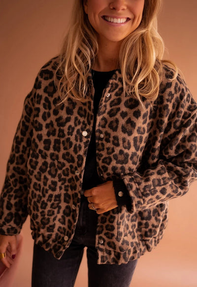 Vicky - Prémiová trendy bunda s leopardím vzorom
